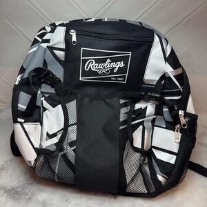 New Rawlings Bag Baseball Softball Backpack Black White